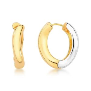 Brinco Argola Oval Curvy Duo - Mix de Banho Silver Liso