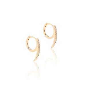 Brinco Argola Fio Cravejado - Banho de Ouro 18k
