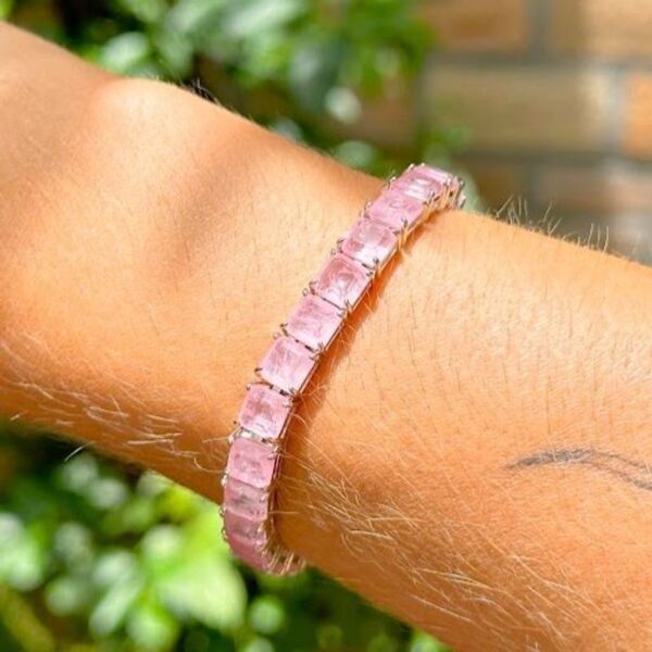Pulseira quadrada de fusion quartzo rosa - Image 2
