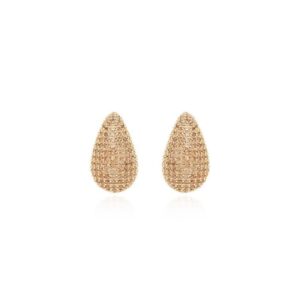 BRINCO ZIRCONIA CHAMPAGNE GOTA PERA CRAVEJADA 20MM