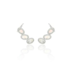Brinco Ear Cuff com Madrepérola Oval - Prata 925