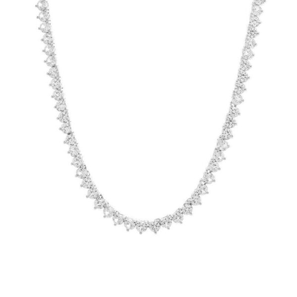 Colar Riviera Inteira Cravejada com Zircônias Brancas - Prata 925
