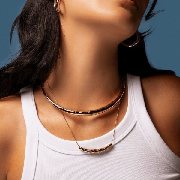 Colar Space Slim - Dourado Liso - Image 2