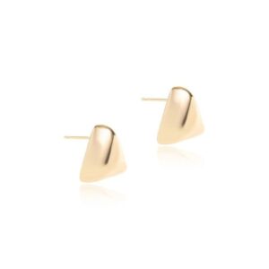 Brinco Liso Pirâmide - Banho de Ouro 18k