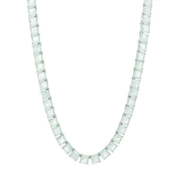 Conjunto quadrado fusion esmeralda colombiana banho de ródio branco - Image 2