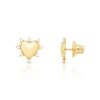 Brinco Heart Spike - Dourado Zirconia Incolor