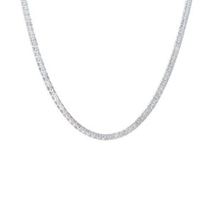 COLAR ZIRCONIA BRANCA RIVIERA INTEIRA QUADRADOS