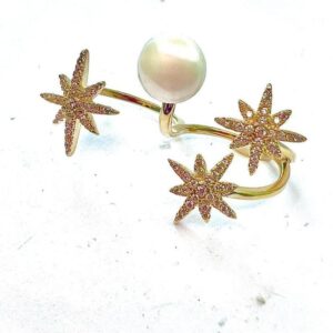 ANEL TRIPLO ESTRELA E PEROLA