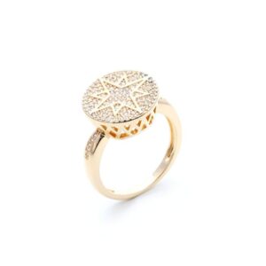 ANEL ZIRCONIA BRANCA MANDALA ESTRELA