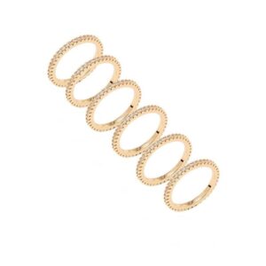 Kit com 6 Alianças Inteira Cravejada de Zircônias Brancas
