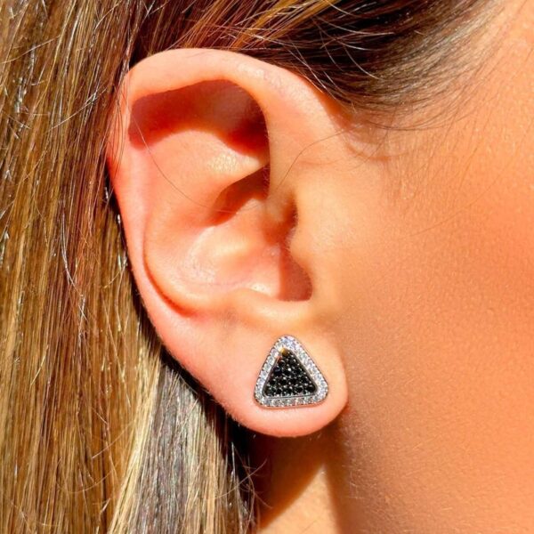 CONJUNTO ZIRCONIA NEGRA ZIRCONIA BRANCA TRIANGULO - Image 2