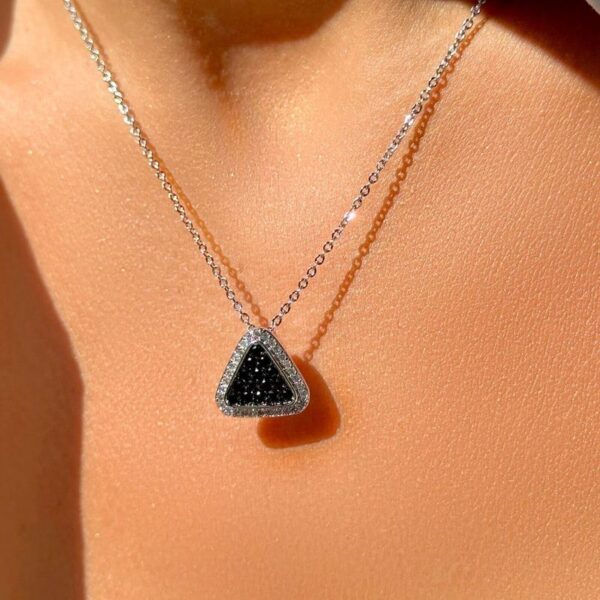 CONJUNTO ZIRCONIA NEGRA ZIRCONIA BRANCA TRIANGULO - Image 3