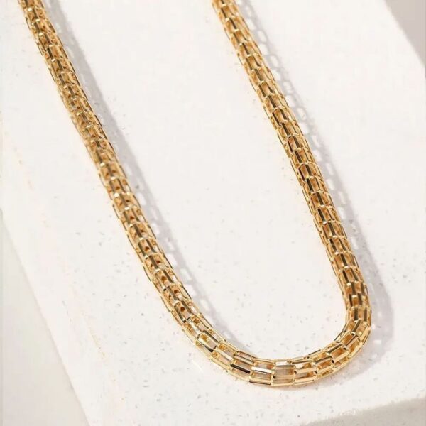 Colar Corrente Malha Tubular - Banho de Ouro 18k - Image 2