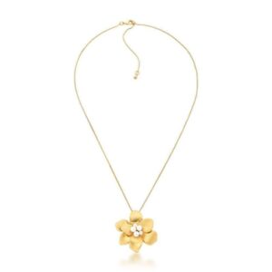 Colar Flower Pearl - Dourado Fosco Perola
