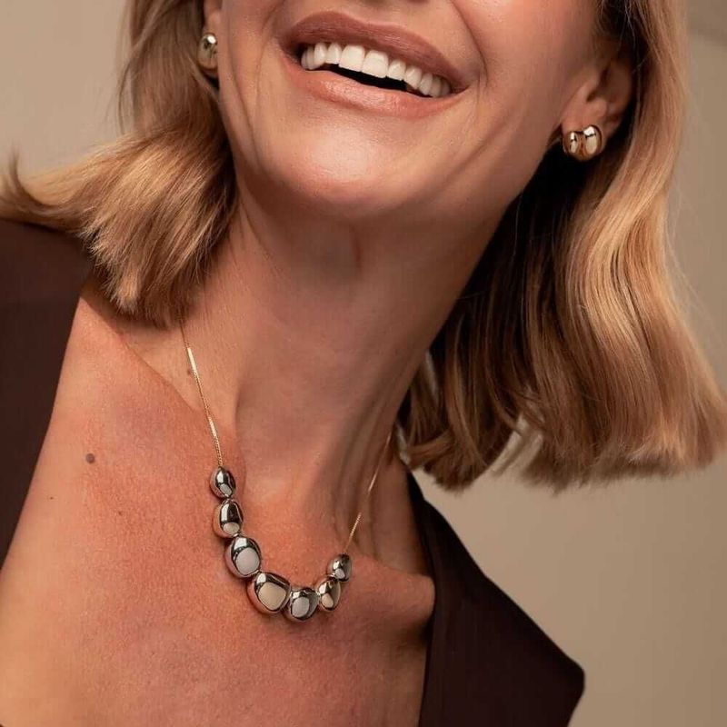 Brinco Bean Glow - Dourado Liso - Imagem 2