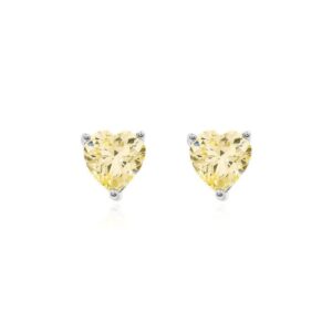 BRINCO CORACAO 6MM PRATA-YELLOW FANCY