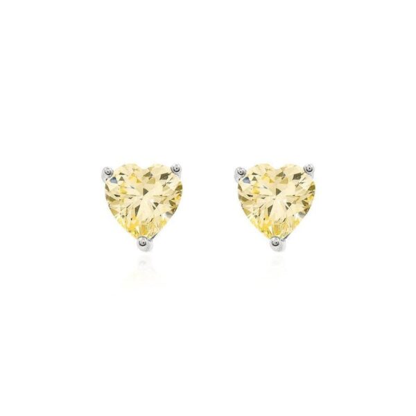 BRINCO CORACAO 6MM PRATA-YELLOW FANCY