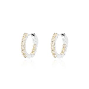 ARGOLA 17 MM, CRAVEJAÇÃO DE 2 MM  PRATA-YELLOW FANCY