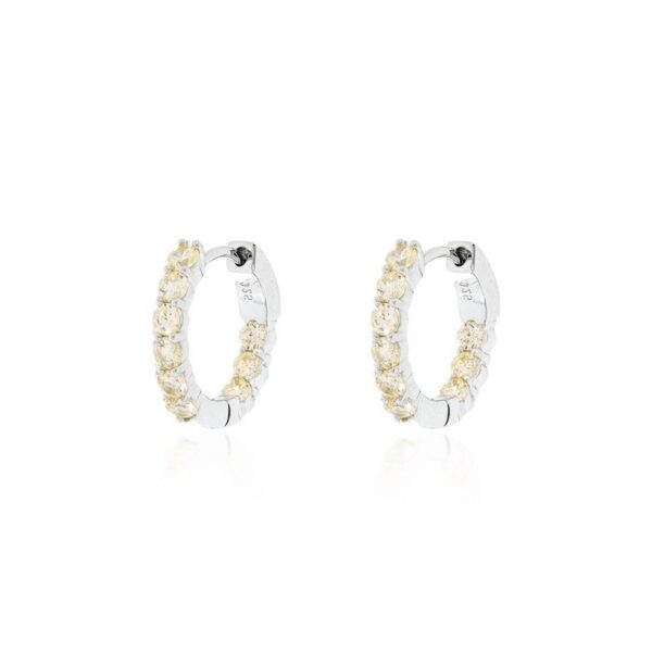 ARGOLA 17 MM, CRAVEJAÇÃO DE 2 MM  PRATA-YELLOW FANCY