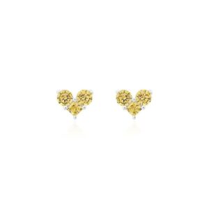 BRINCO 4 MM TRIANGULOS CORACAO PRATA- YELLOW FANCY
