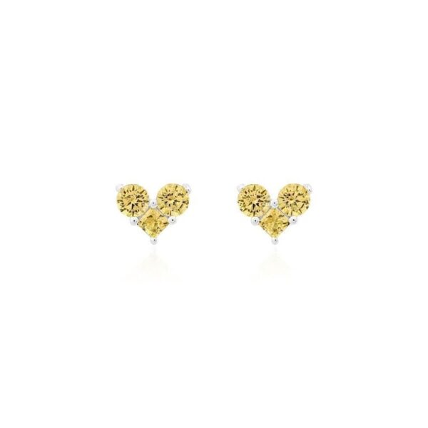 BRINCO 4 MM TRIANGULOS CORACAO PRATA- YELLOW FANCY