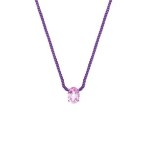 COLAR FIO DE SEDA C/ QUARTZO ROSA
