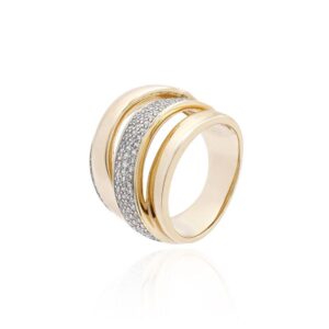 ANEL PRATA COM OURO E CRAV