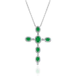 COLAR CRUZ COM PEÇAS OVAIS